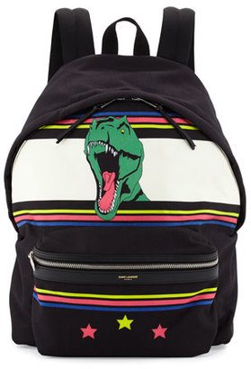 Saint Laurent Men's Dinosaur Canvas Backpack