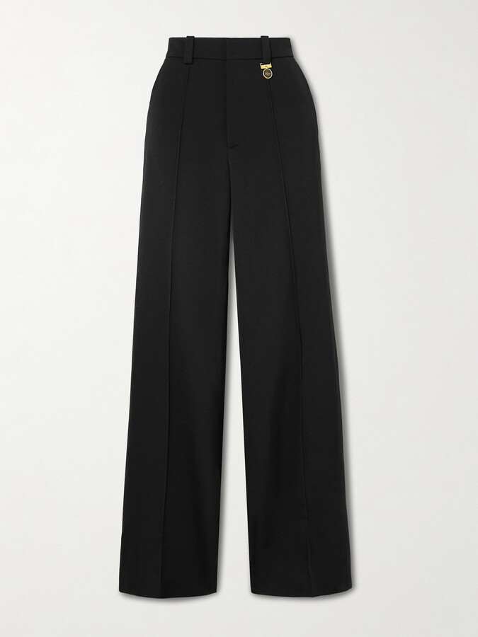 FRAME - + Ritz Paris Embellished Woven Wide-leg Pants - Black