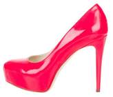 Thumbnail for your product : Brian Atwood Platform Leather Pumps Pink Platform Leather Pumps