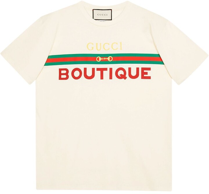 Gucci Logo Print T-shirt | Shop the world's largest collection of 