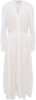 Thumbnail for your product : Forte Forte Gathered Cotton And Silk-blend Voile Midi Dress