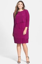 Thumbnail for your product : Tahari by ASL Tiered Slub Jersey Shift Dress (Plus Size)