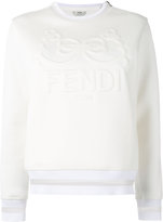 Fendi - embroidered sweatshirt - women - Soie/Nylon/Polyamide/cotton - 38