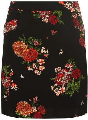 Dorothy Perkins Womens Black Floral Mini Skirt