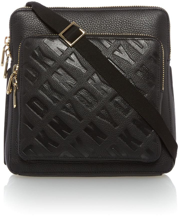 DKNY Logo embossed black cross body bag ShopStyle