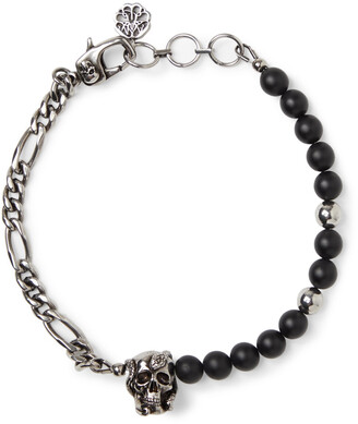Alexander McQueen Burnished Silver-Tone And Bead Bracelet
