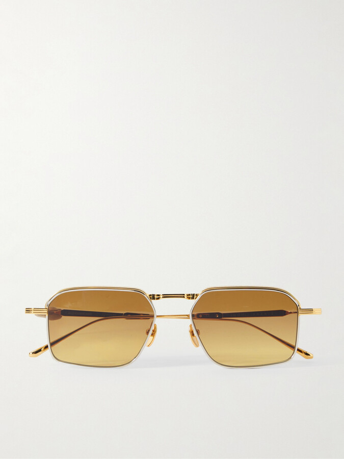Jacques Marie Mage Koenig Square-frame Gold-tone Sunglasses - One size