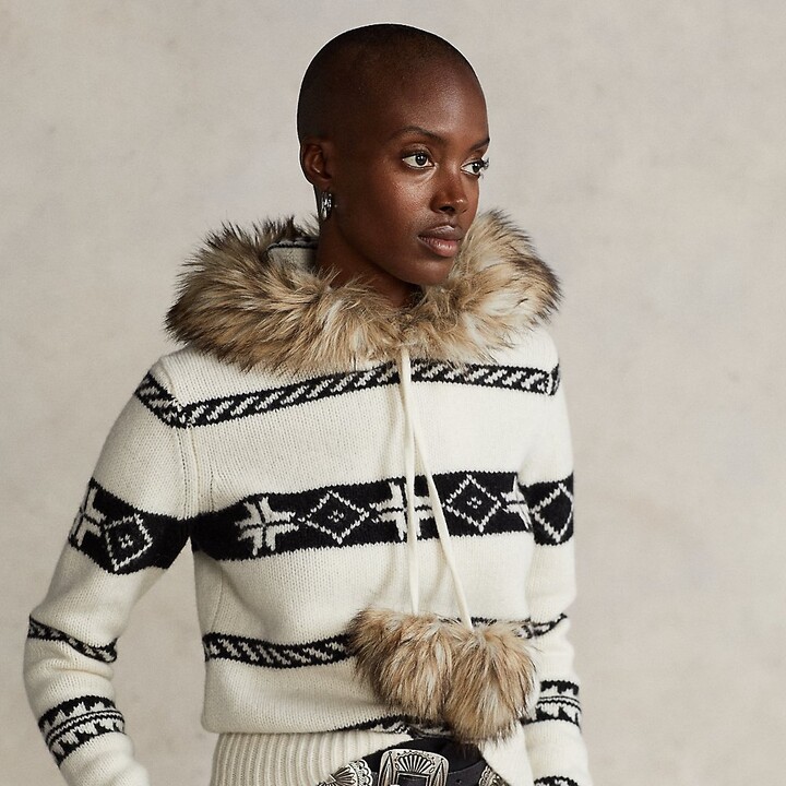 Tommy Hilfiger Faux-fur Hooded Sweater, Created For Macy's