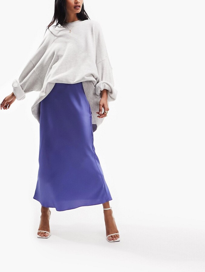 Purple Asos Silk Midi Skirt OTHER STORIES Satin Maxi Skirt Endource