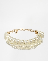 Thumbnail for your product : ASOS Faux Pearl Choker Necklace - Cream