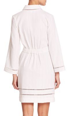Oscar de la Renta Sleepwear Luxe Spa Short Cotton Robe
