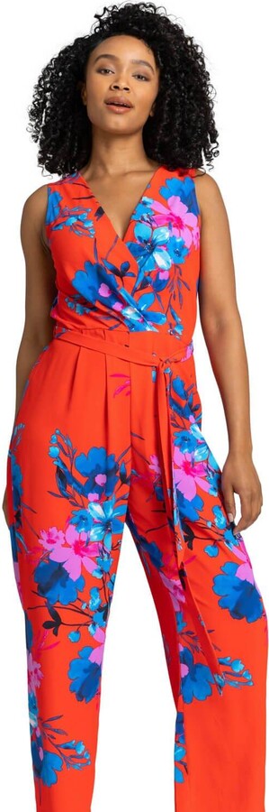 Fond Of You Multi Floral Printed Tie Waist Jumpsuit