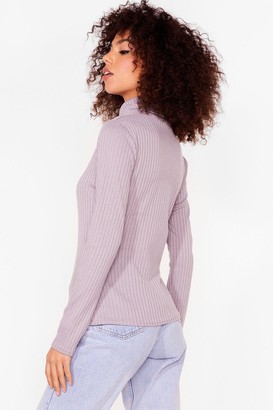 Nasty Gal Womens Roll With It Ribbed Turtleneck Jumper - Purple - 6