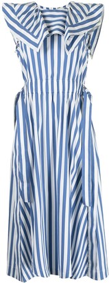 3.1 Phillip Lim Striped Asymmetric Midi Dress