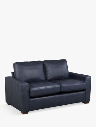 John Lewis & Partners Oliver Small 2 Seater Leather Sofa, Dark Leg