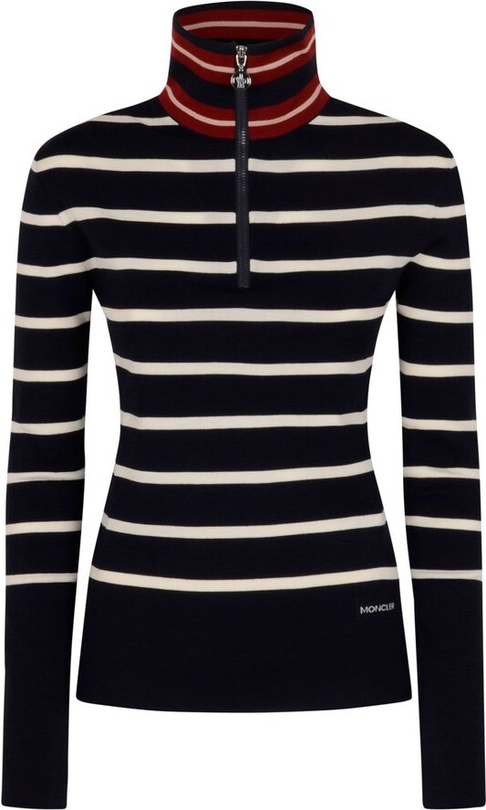 Moncler Striped Polo Neck Jumper