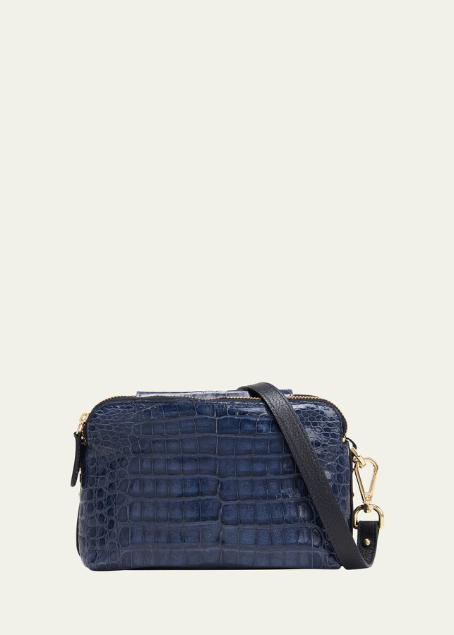 NEW Brera Saffiano Leather Blue Yellow Crossbody Wallet Shoulder Strap Bag  Purse
