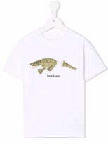 Thumbnail for your product : Palm Angels Kids crocodile logo-print T-shirt