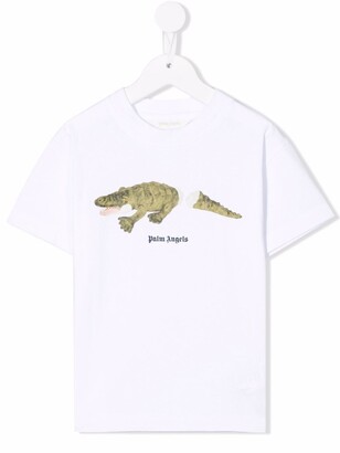 Palm Angels Kids crocodile logo-print T-shirt