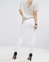 Thumbnail for your product : ASOS Petite Ridley Full Length High Waist Skinny Jeans In White With Shredded Rips