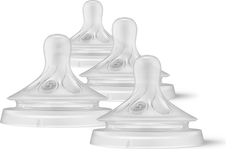 Philips Natural Response Nipples, Extra Fast Flow (Flow 5), 4-Pack, SCY965/04
