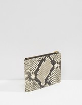 Thumbnail for your product : Whistles Leather Faux Snake Coin Purse