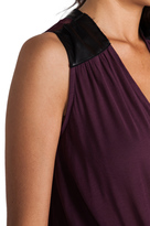 Thumbnail for your product : Heather Leather Detail Twist Top