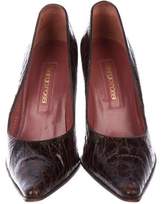 Thumbnail for your product : Sergio Rossi Pointed-Toe Embossed Leather Pumps