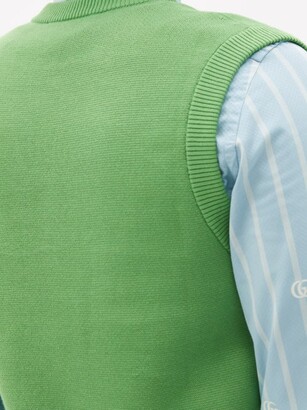 Gucci GG-argyle Cotton Sleeveless Sweater - Green