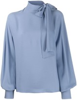 Thumbnail for your product : Valentino Pussy Bow Neckline Draped Blouse