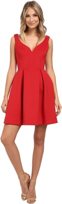 Donna Morgan Women's Sleeveless V-Neck Fit and Flare Dress