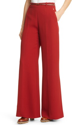 Chloé Double Face Flare Crepe Trousers