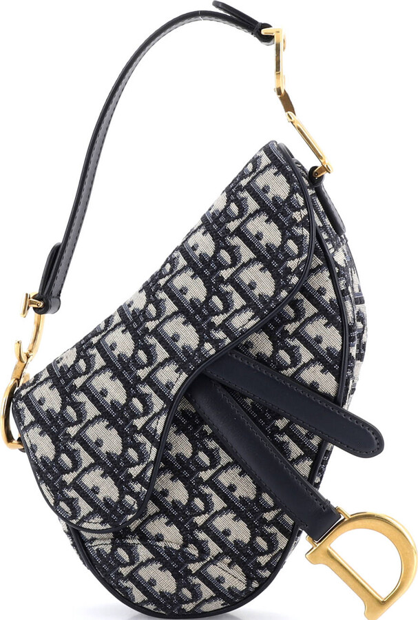 Christian Dior Saddle Handbag Oblique Canvas Mini