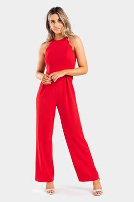 francesca's red jumpsuit