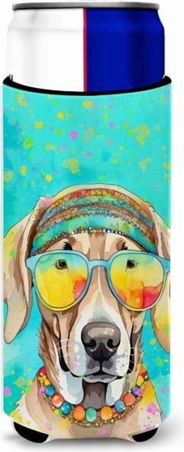 Carolines Treasures DAC2566MUK 12 oz Unisex Weimaraner Hippie Dawg Hugger for Ultra Slim Cans