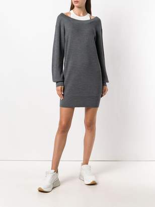 Alexander Wang T By double layer sweater dress
