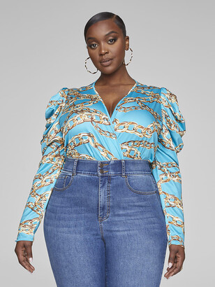 turquoise print tops