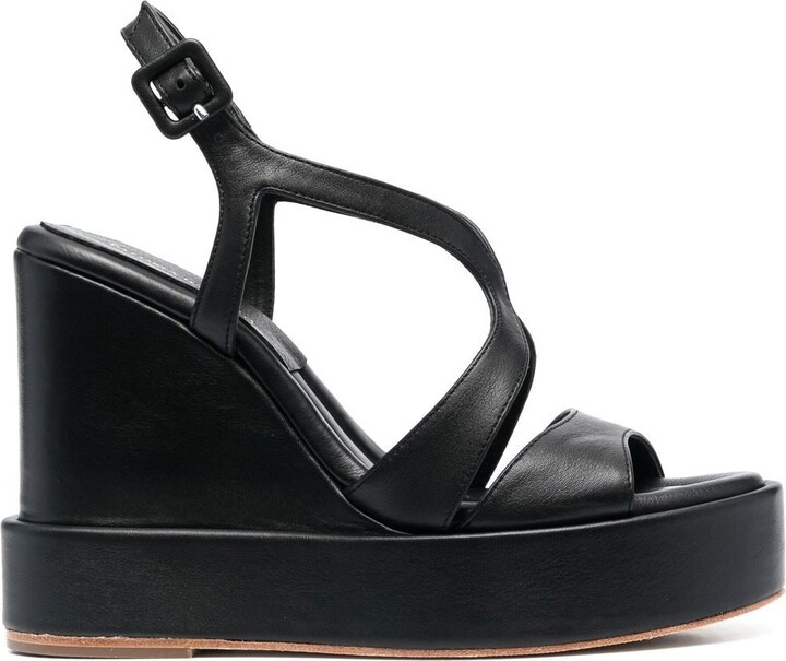 Louis Vuitton Brown Canvas Studded Cross Strap Wedge Sandals Size 38.5 -  ShopStyle