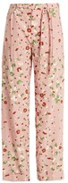 Thumbnail for your product : Valentino Daisy-print Silk Crepe De Chine Trousers - Pink Print