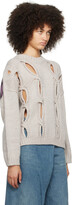 Thumbnail for your product : OPEN YY Gray & Purple Cutout Sweater