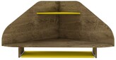 Thumbnail for your product : Manhattan Comfort Bradley Floating Corner Desk With Keyboard Shelf In Rustic Brown And Yellow