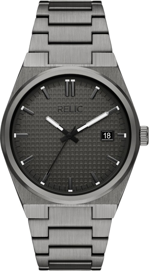 Relics Men's Oliver Three-Hand Date Gunmetal Alloy Watch (Model: ZR77342)