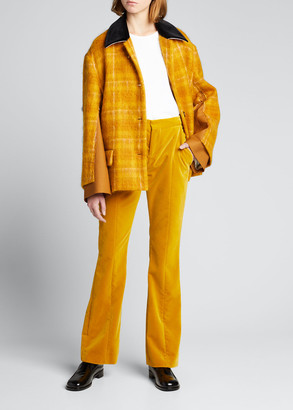 yellow velvet pants