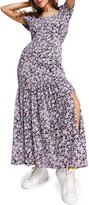 Thumbnail for your product : Topshop Floral Print Puff Sleeve Maxi Dress