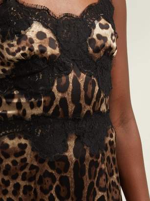 Dolce & Gabbana Leopard Print Silk Blend Satin Dress - Womens - Leopard