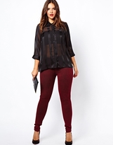 Thumbnail for your product : ASOS CURVE Blouse With Sheer And Solid Stripe