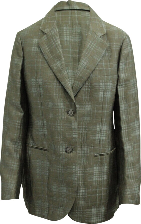 Giorgio Armani Checkered Single Breasted Blazer in Multicolor Polyester