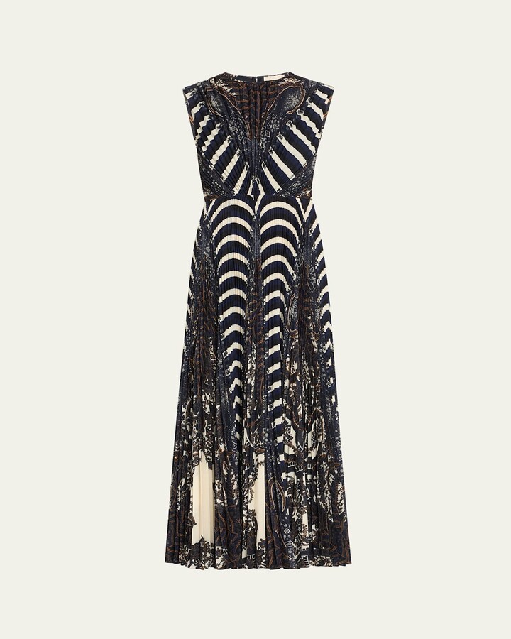 Ulla Johnson Violeta Pleated Sleeveless Midi Dress
