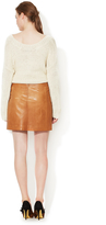 Thumbnail for your product : Vince Leather Mini Skirt with Pleated Detail