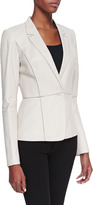 Thumbnail for your product : Lafayette 148 New York Leather Illusion-Collar One-Button Jacket